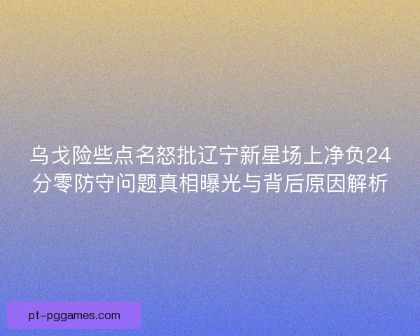 乌戈险些点名怒批辽宁新星场上净负24分零防守问题真相曝光与背后原因解析